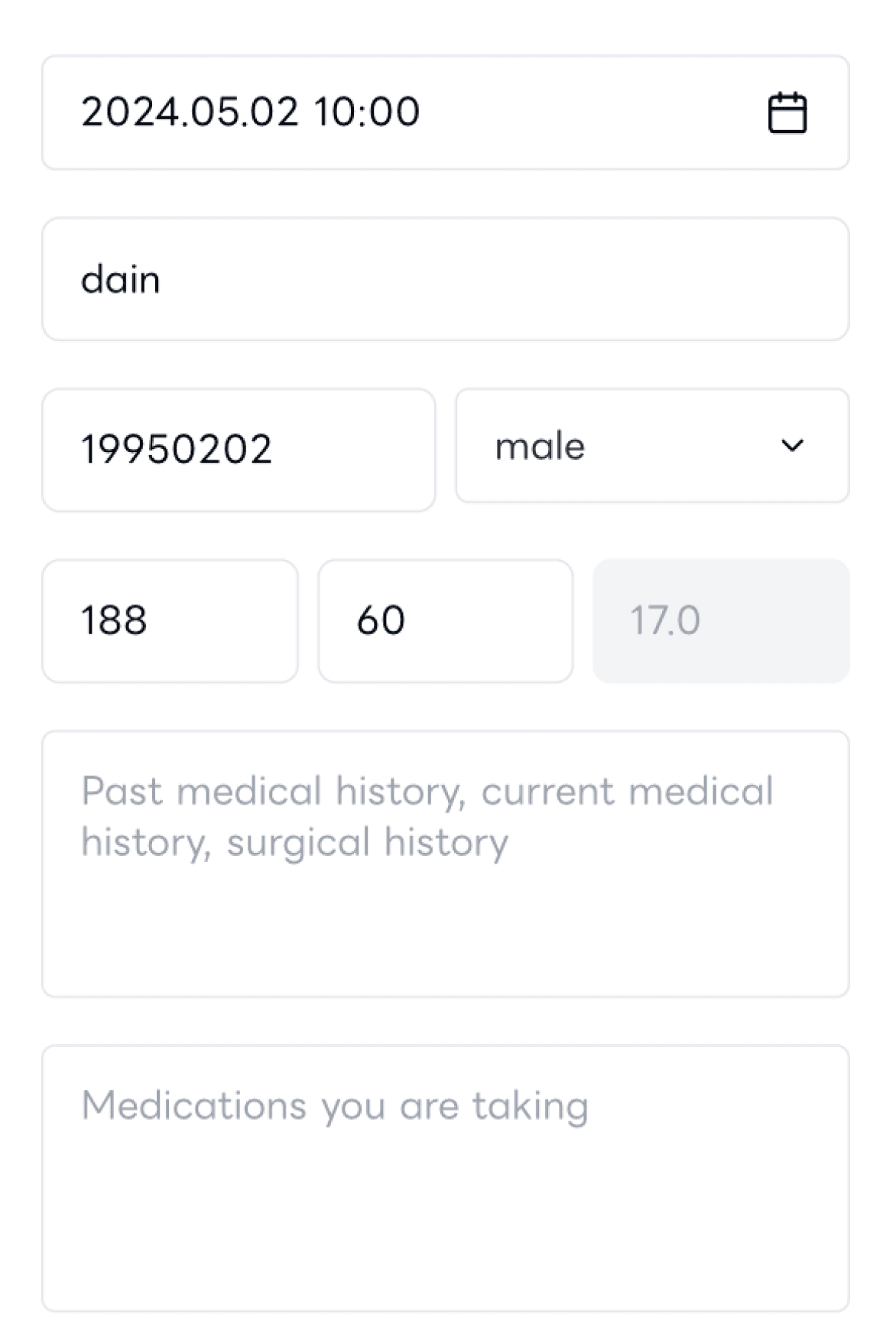 Keycare 원격 진료 예약 화면